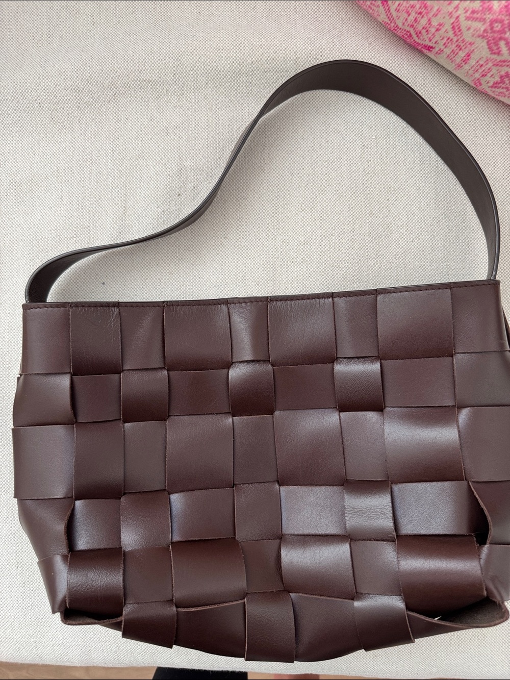 St. Agni Woven Shoulder Bag in Chocolate Brown - Picture 2 of 5